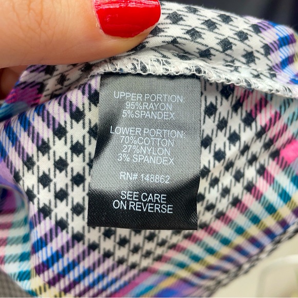 Torrid Black White Multicolor Houndstooth Checked Babydoll Tank Top Sz 3X - Picture 4 of 6